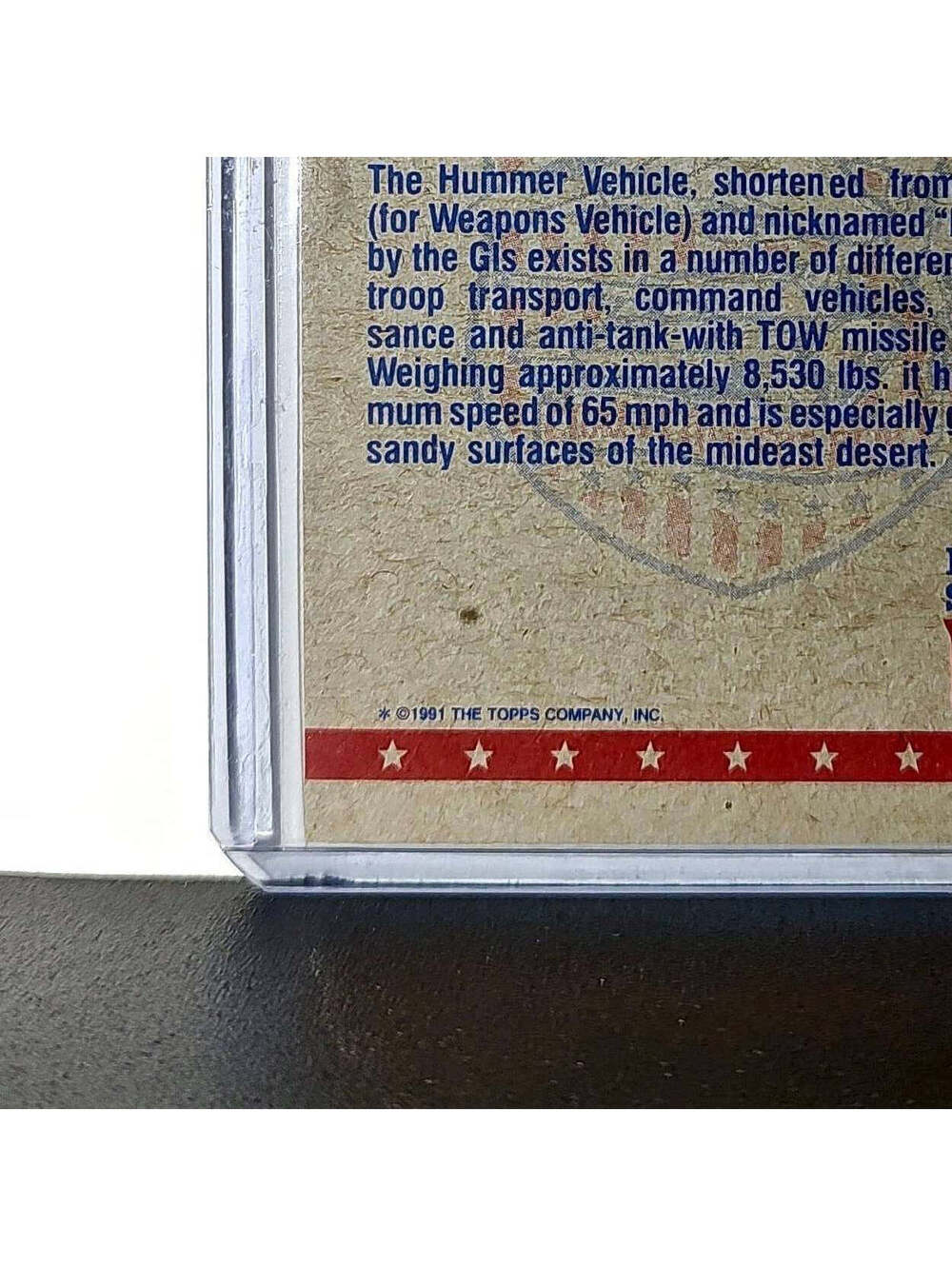 HMMWV (Hummer) 1991 Topps Desert Storm #44 Card - Picture 9 of 10